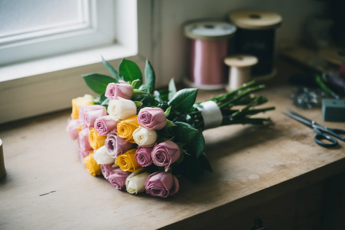 Bouquet d'anniversaire festif livré par Floraseed