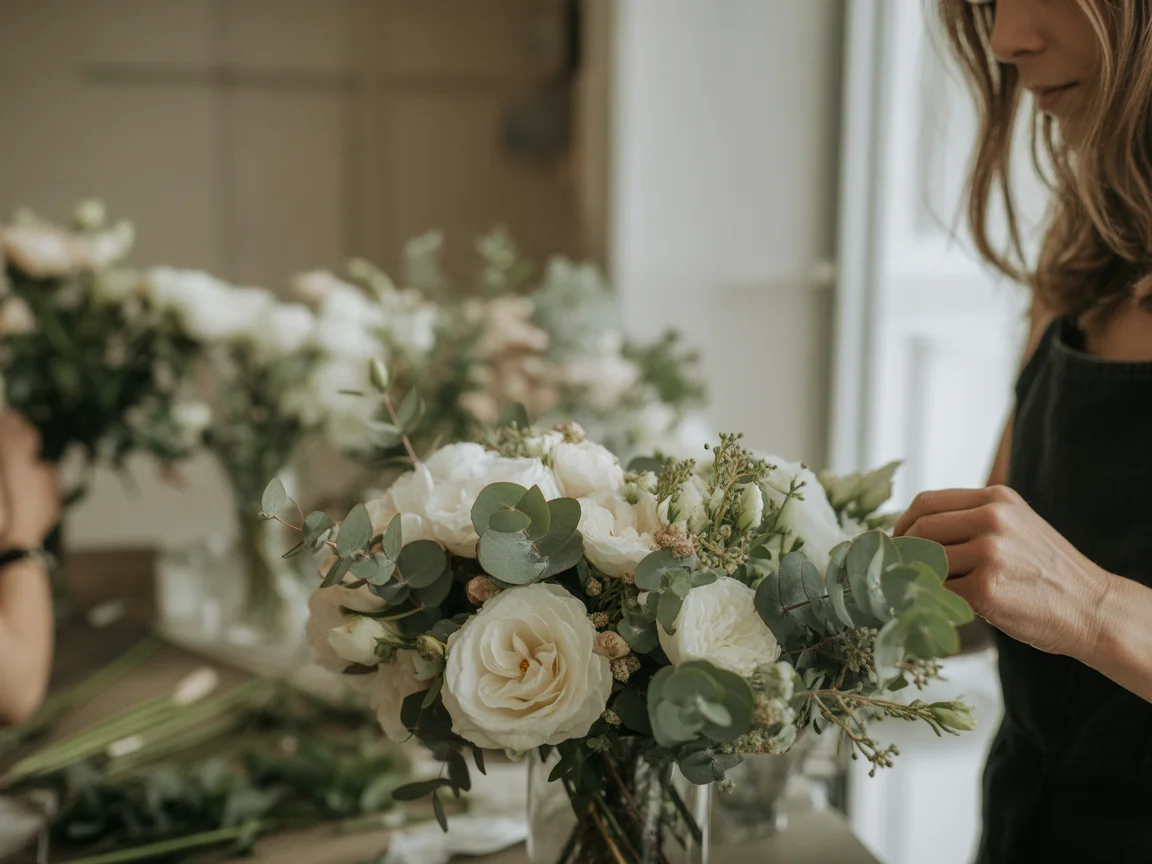 Composition florale mariage par Floraseed fleuriste Mios