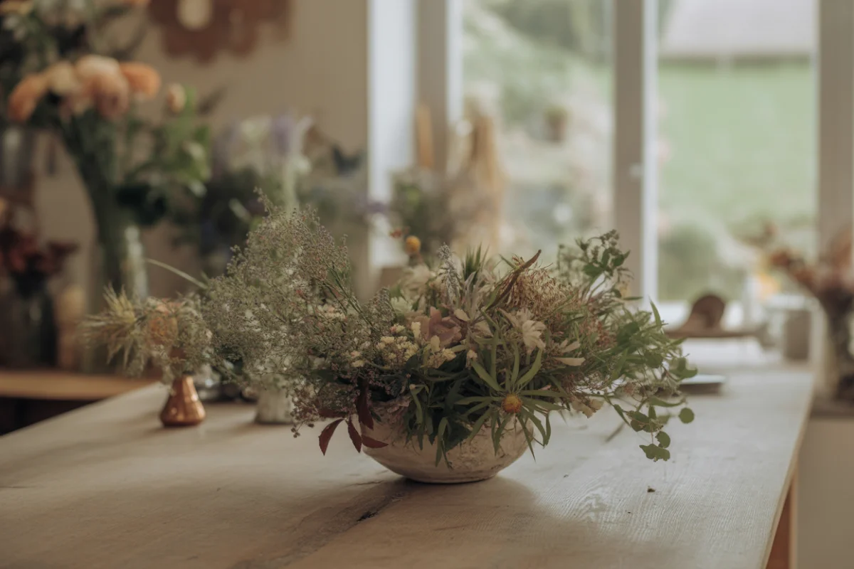 Centre de table floral créé par Floraseed